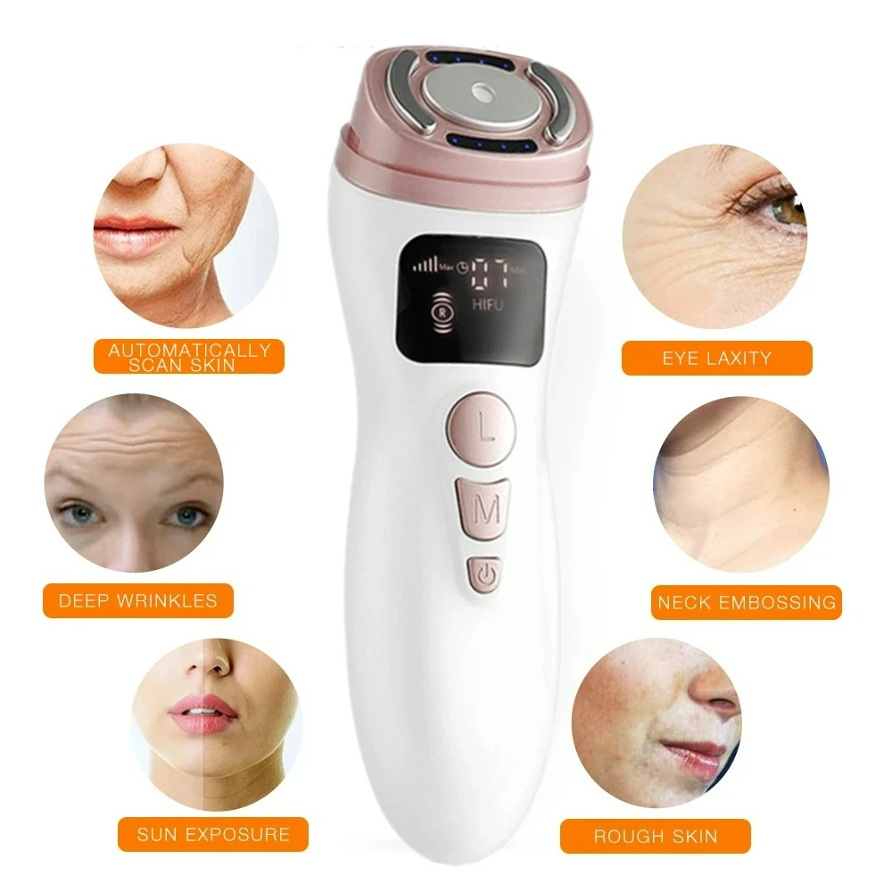 آلة بالموجات فوق الصوتية RF EMS HIFU الوجه رفع جهاز شد الجلد الوجه الذقن الرقبة العين المضادة للتجاعيد مدلك الاستخدام المنزلي #6
