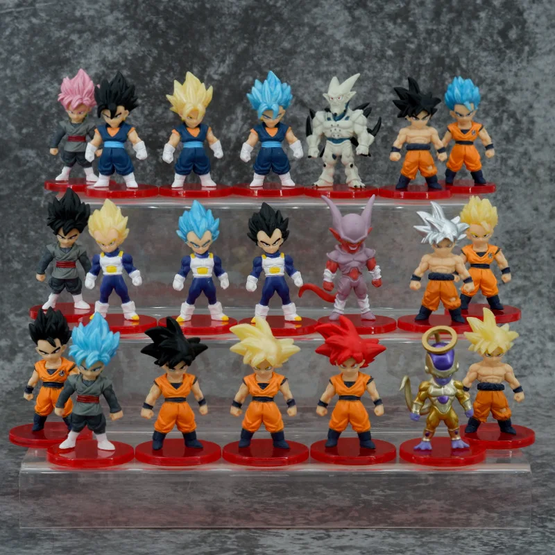 21 teile/los Dragon Ball Mini Figur Super Saiyajin Goku Vegeta Action-figuren DBZ Puppen Modell Spielzeug Geschenke – Detail 1