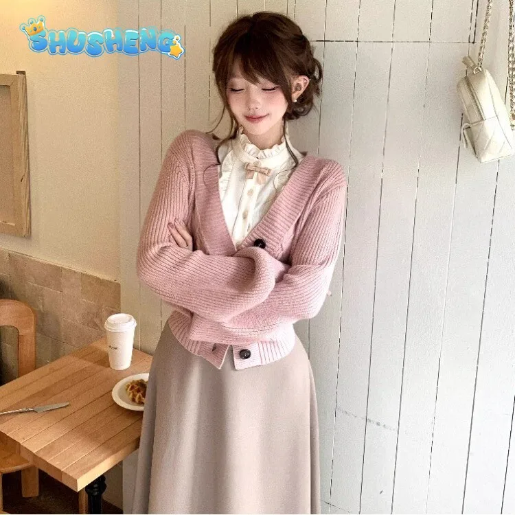 The Fragrant Flower Blooms with Dignity Waguri Kaoruko Cosplay Costume Women elegant sweater dress vest Halloween casual set