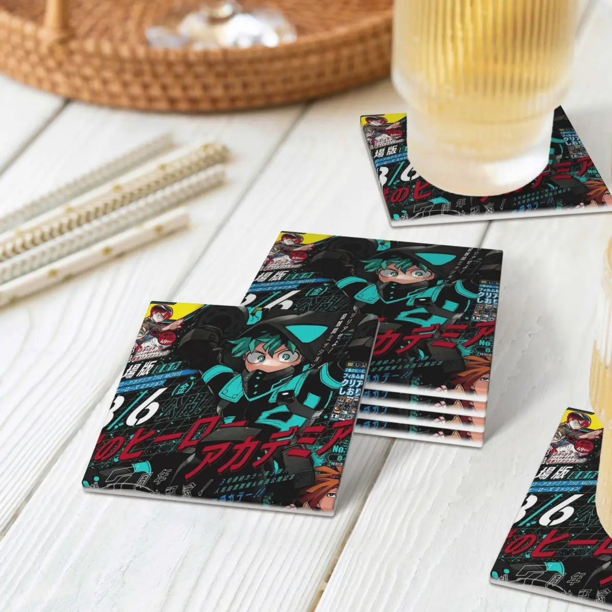 My Hero Academia Coasters Ceramics Mat Decoration And Accessories For Table Utensils For Kitchen Dining Table Mat Coffee Mat
