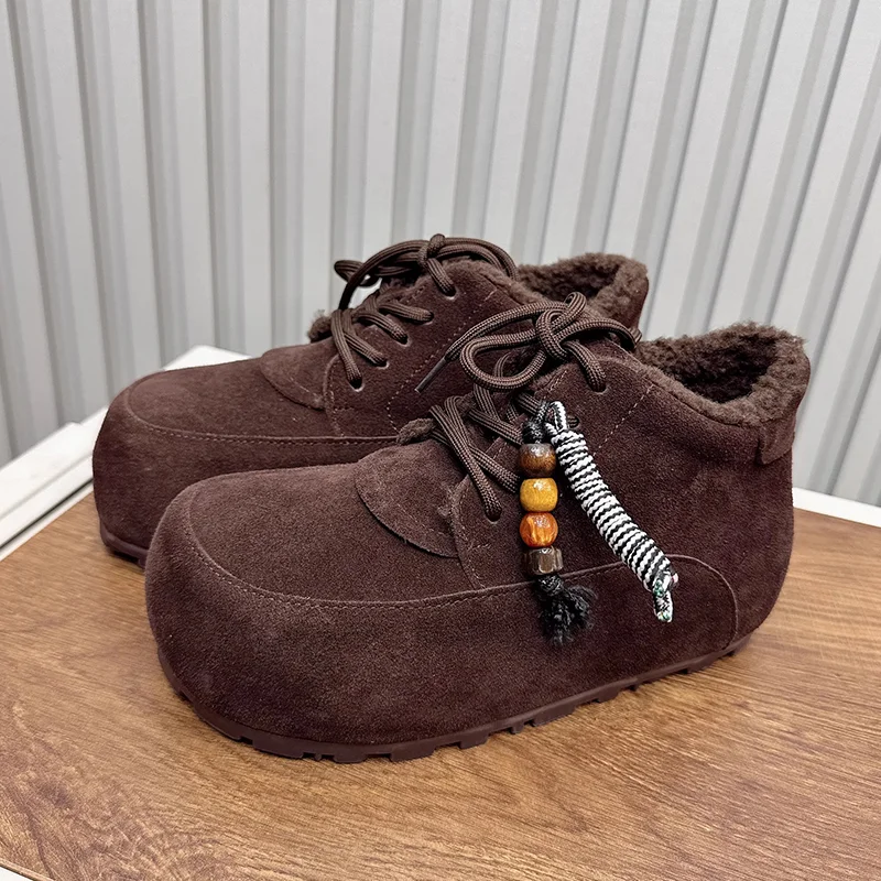 

Women's Sport Shoes Flats Casual Fashion Sneakers Suede Winter Snow Boots 2025 New Walking Ankle Boots Cozy Warm Ladies Boots