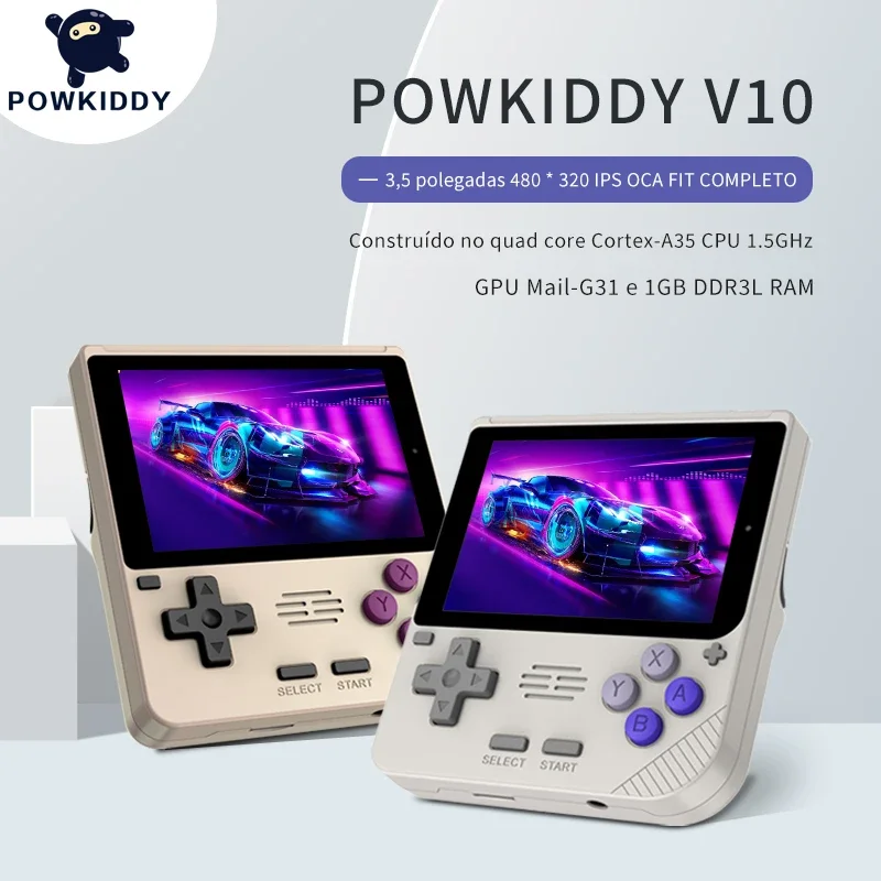 

POWKIDDY V10 Handheld Game Console Retro Opendinglinux Handhelds 3.5 Inch 480*320 IPS OCA Full Screen Cheap Children's Gifts