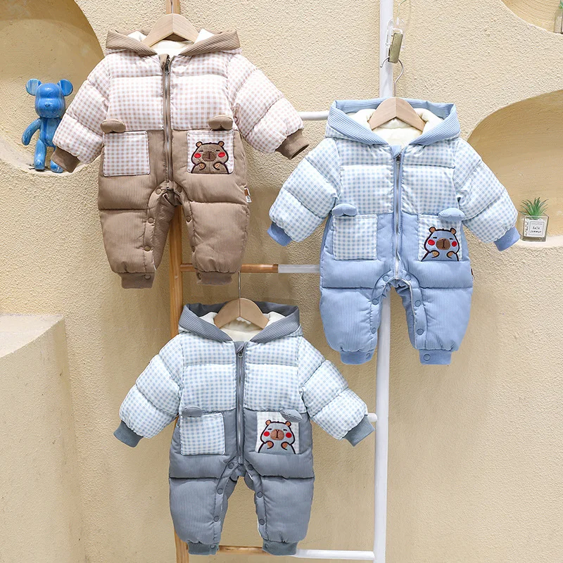 

Baby's Jumpsuit Boys Clothes Newborn Winter Thick Rompers Infant Costume Coat Toddler Rompers
