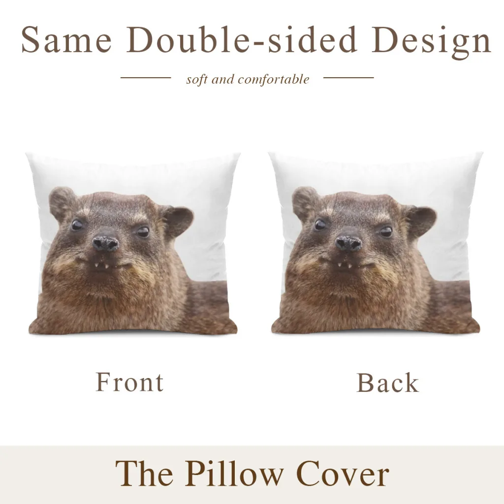 Hyrax Pillow Case SoftCushion Cover For Home Decor Easy To Clean