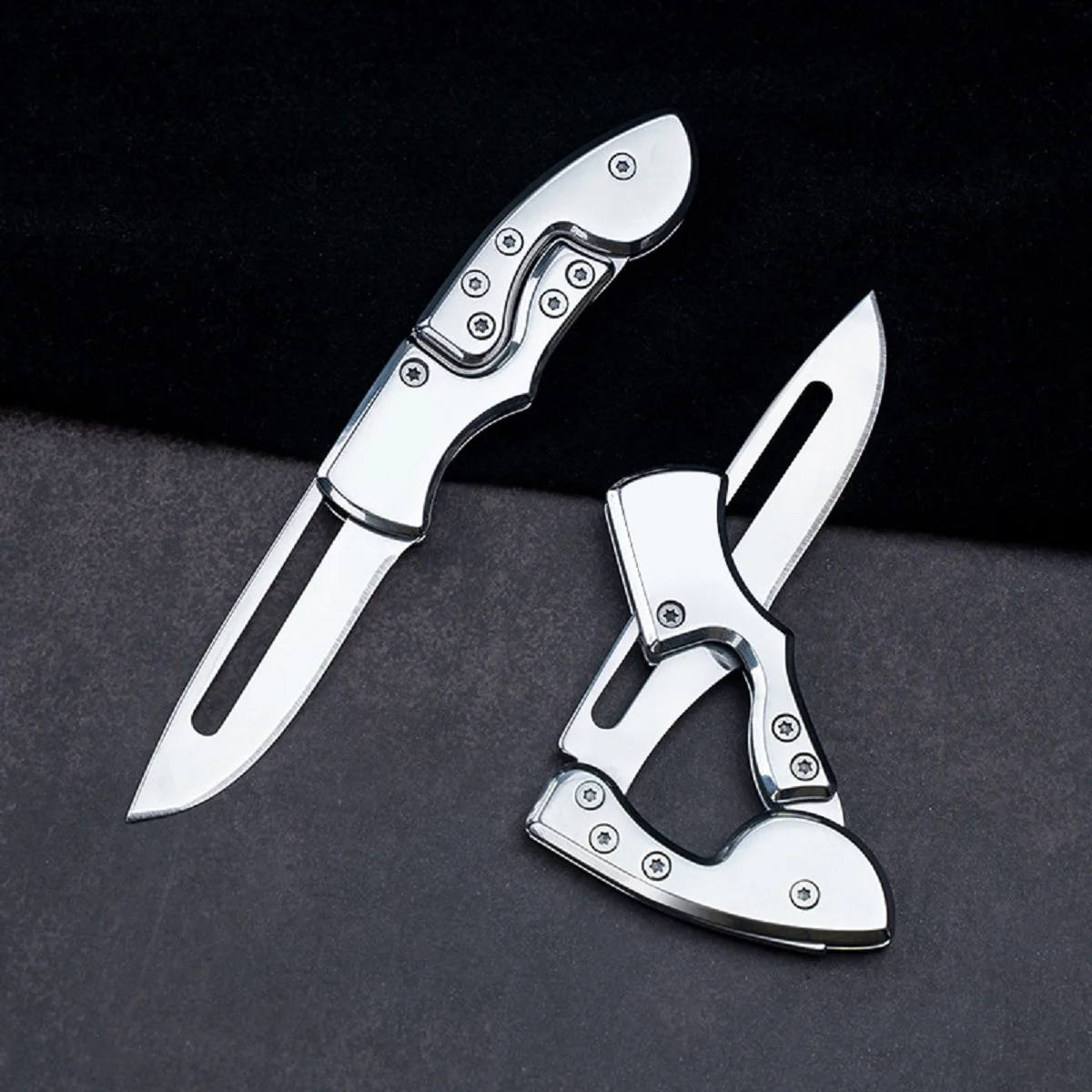 4.9 inch EDC Folding Pocket Knife Portable Carbon Steel Jackknife Military Tactical Knives for Self Defense Hiking Box Cutter