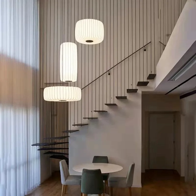 Modern Japanese Wabi Sabi Silk E27 Chandelier Nordic Home Decor Designer Lamp Living Dining Room