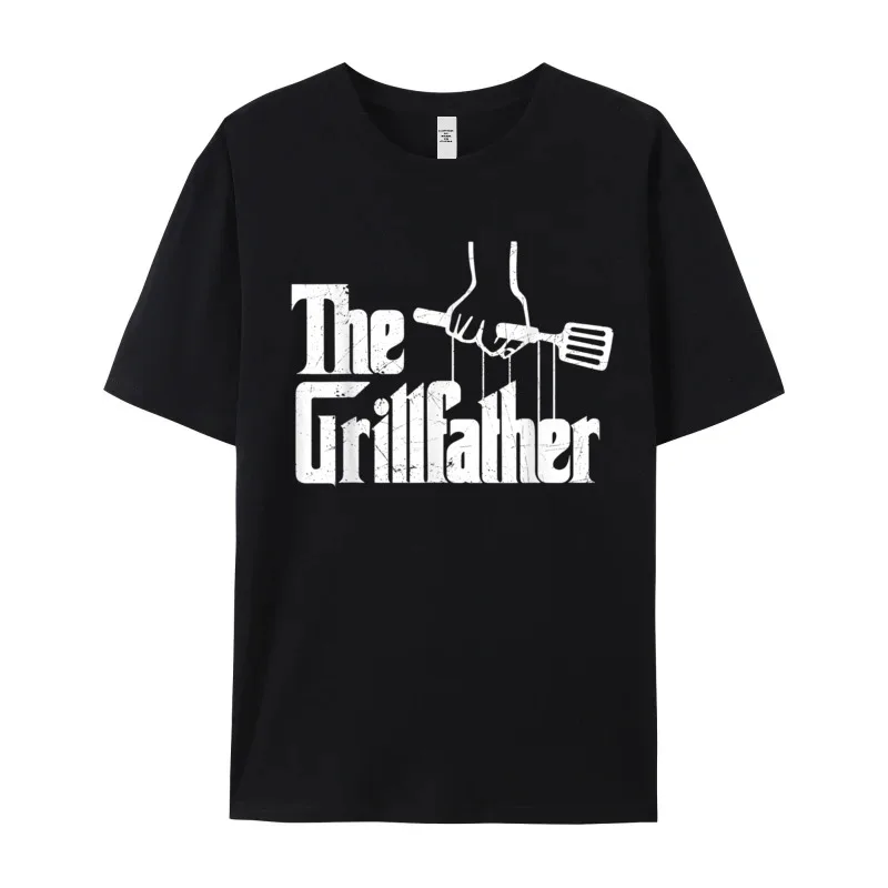 Mens The Grillfather Dad Chef Discount Male T Shirts O-Neck Short Sleeve 100% Cotton Tops & Tees Classic Tshirts