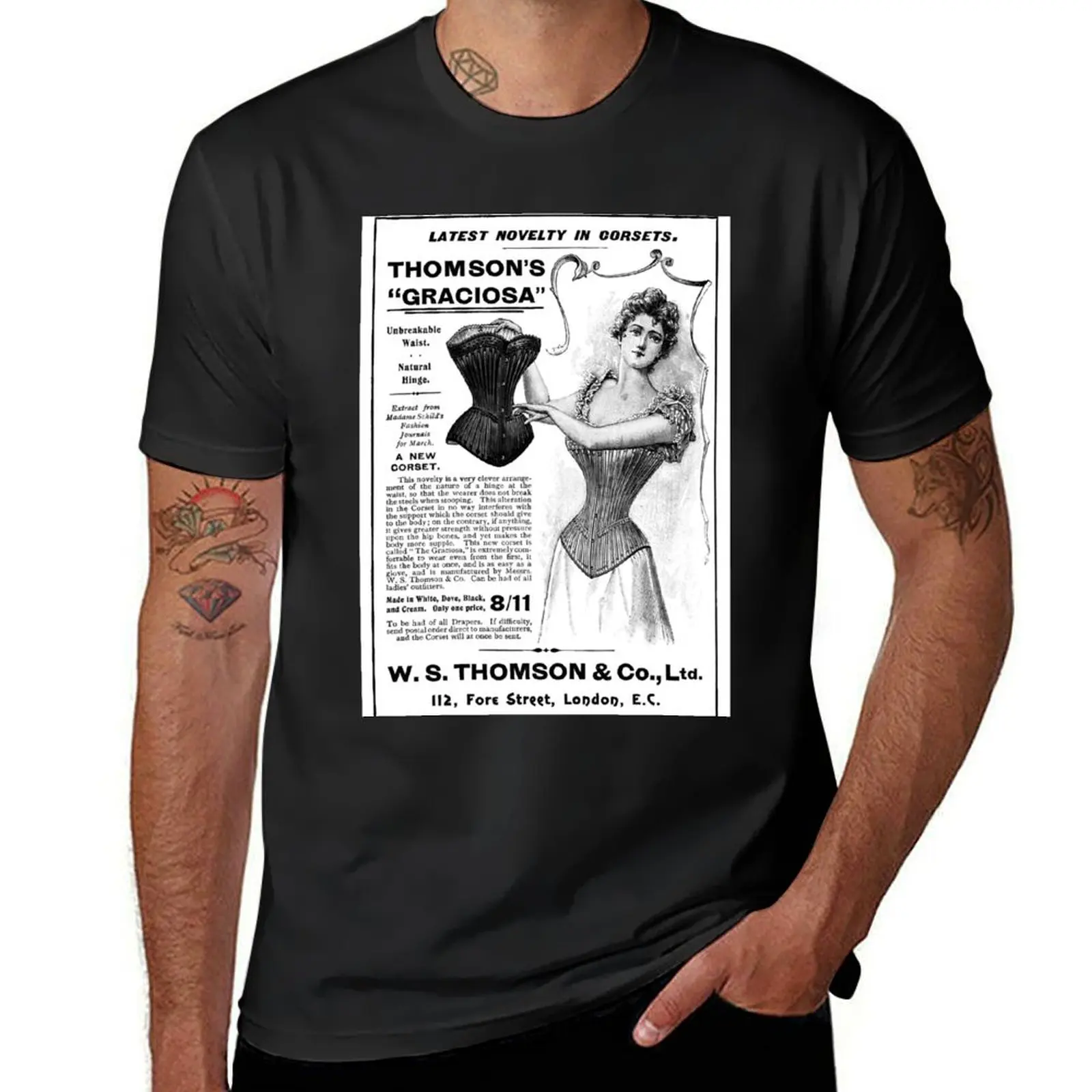 Vintage Thomson's Corsets advert T-Shirt boys whites sports fans vintage oversized t shirt men