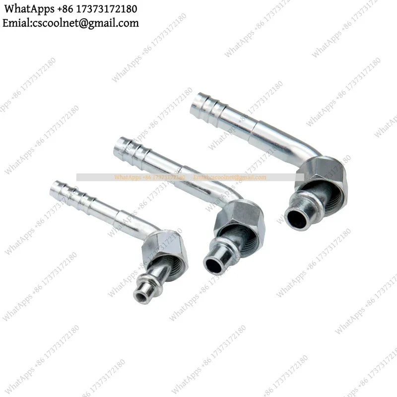 Stainless Steel 90 Degree Elbow Barb Fitting Female O-Ring 5/8-18 3/4-16 7/8-14 Nut for AC Hose #6 #8 #10