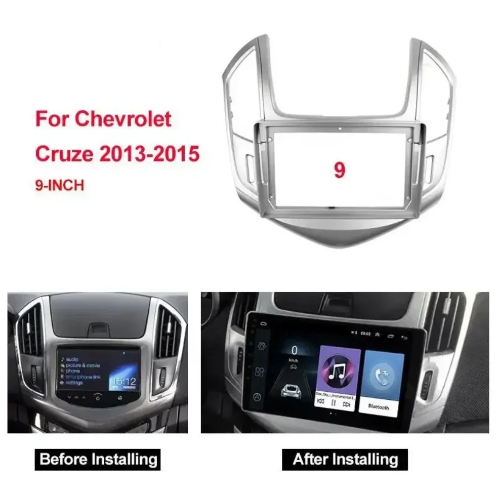 

For Chevrolet Cruze 2013-2015 9 Inch Car Frame Fascia Adapter Canbus Box Decoder Android Radio Audio Dash Fitting Panel Kit