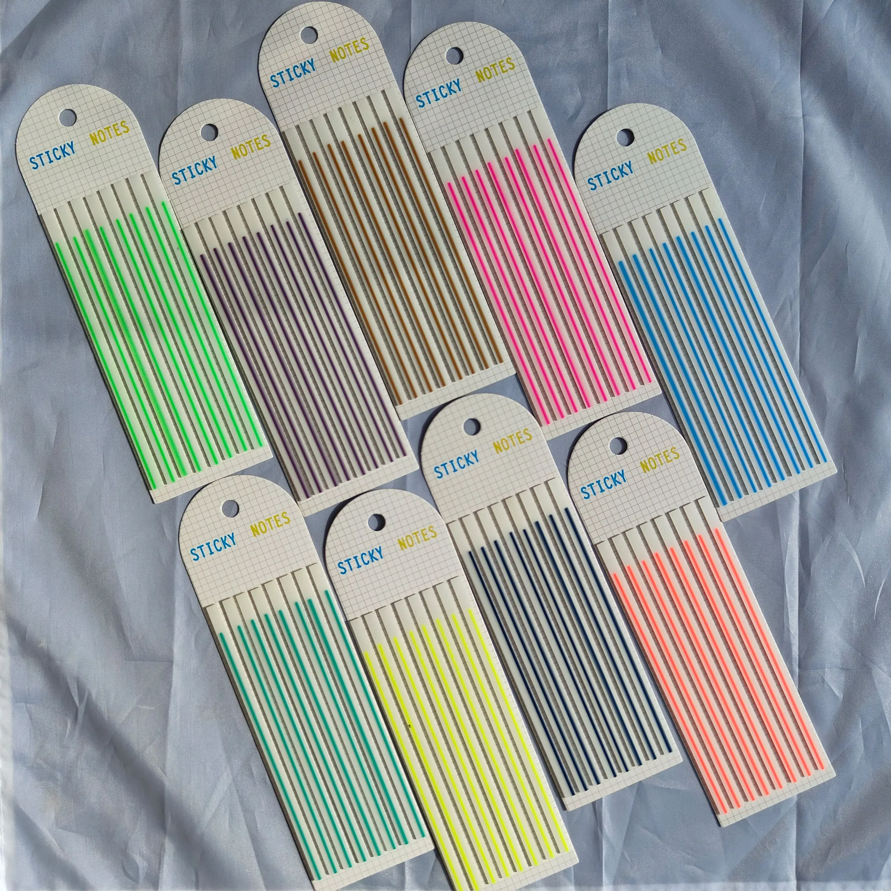 9 Packs Transparent Sticky Notes Self-Adhesive Reading Book Annotation Notepad Bookmarks Kawaii School Supplies