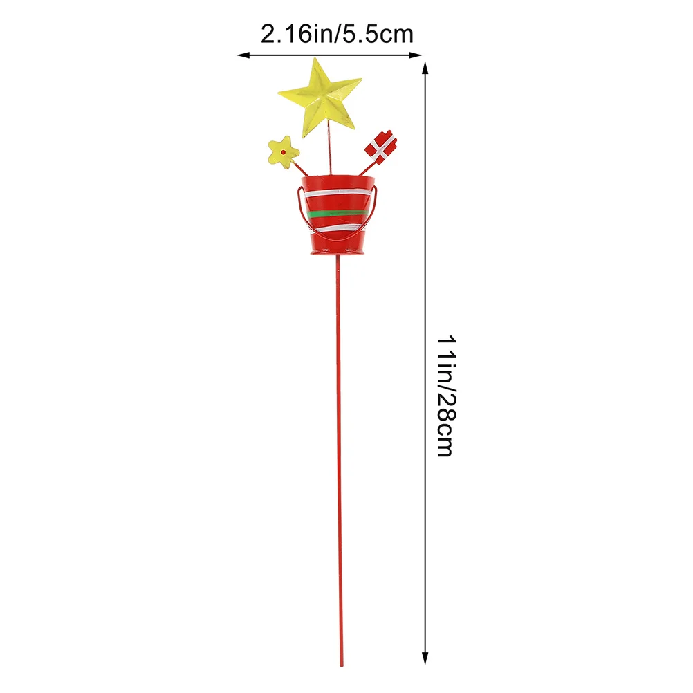 3 pçs pote de planta de natal estaca ferro decoração do jardim de natal para gramado quintal passarela entrada ao ar livre bonsai inserção