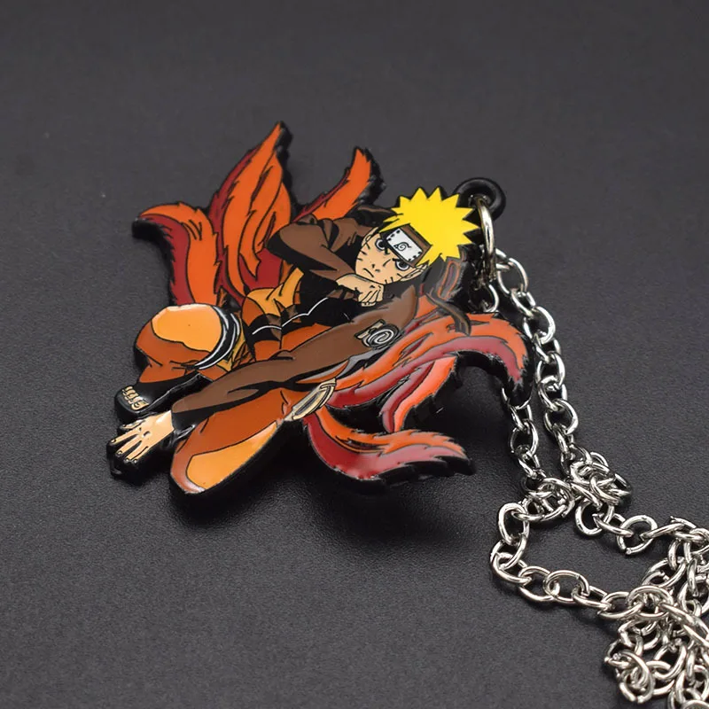 Naruto Kurama Keychain Pendant Anime Two Dimensions Peripherals Kyuubi Metal Key Chain Necklace Pendant Accessories Gift Toys