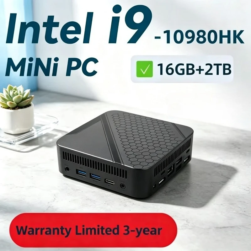 MINI PC Intel Core I9 10980HK 16GB RAM 1TB 2TB SSD WIFI 6 BT5.2 4K HD Mini Gaming Office Study Pc