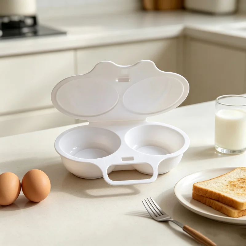 Food Grade Plastic Egg Poacher Microwave Egg Steamer Mold Convenient Kitchen Egg Cooking Gadget Fried Egg Making Tool