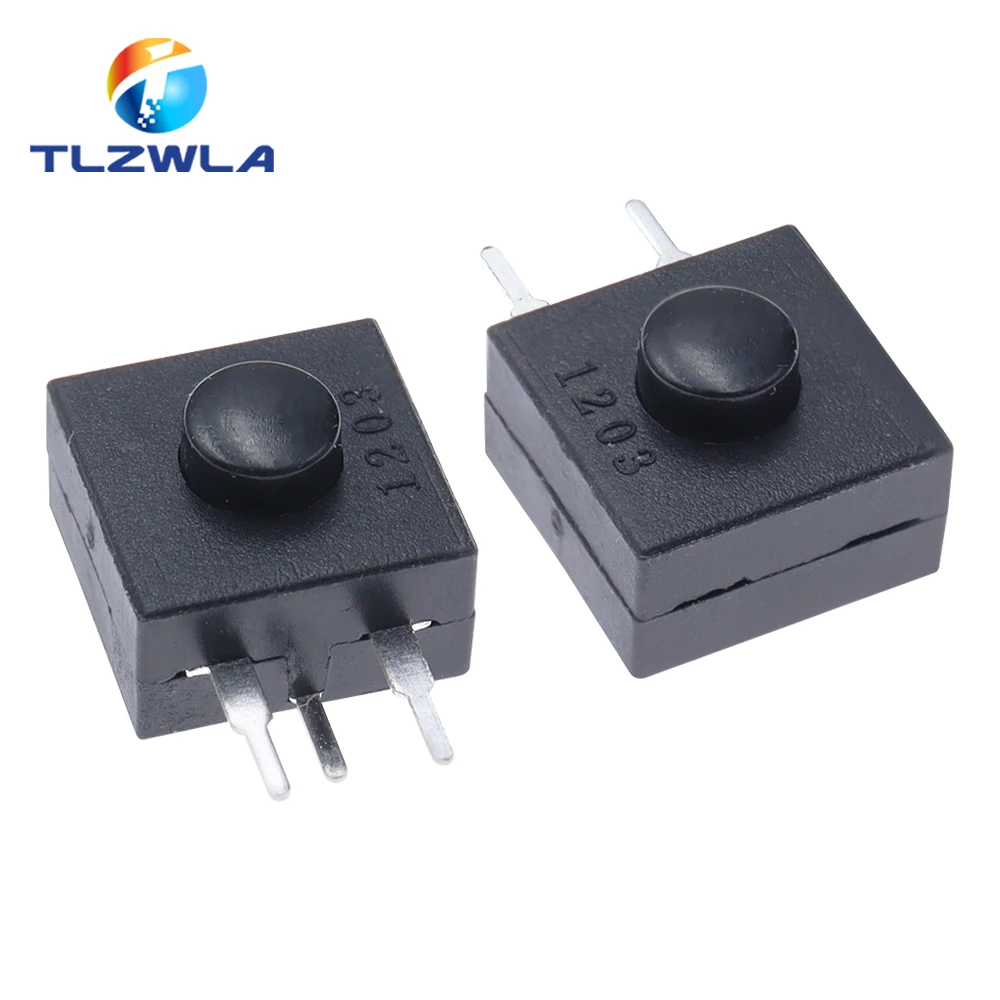 10PCS Headlamp Flashlight Head Light 213WD side switch 12x12mm DC 30V 1A 3pins Straight Feet Push Button Switch ON-OFF-ON