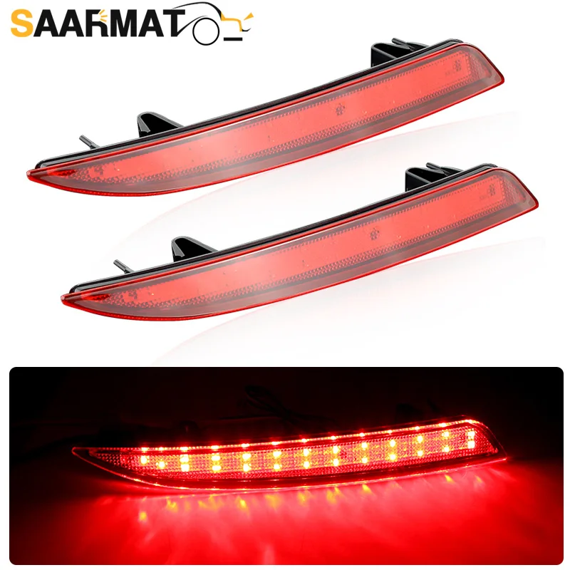 

2pcs Red/Black Lens LED Rear Bumper Reflector Brake Stop Light OEM:13262018 For Opel / Vauxhall Astra J 5 Door Hatch 2010-2015