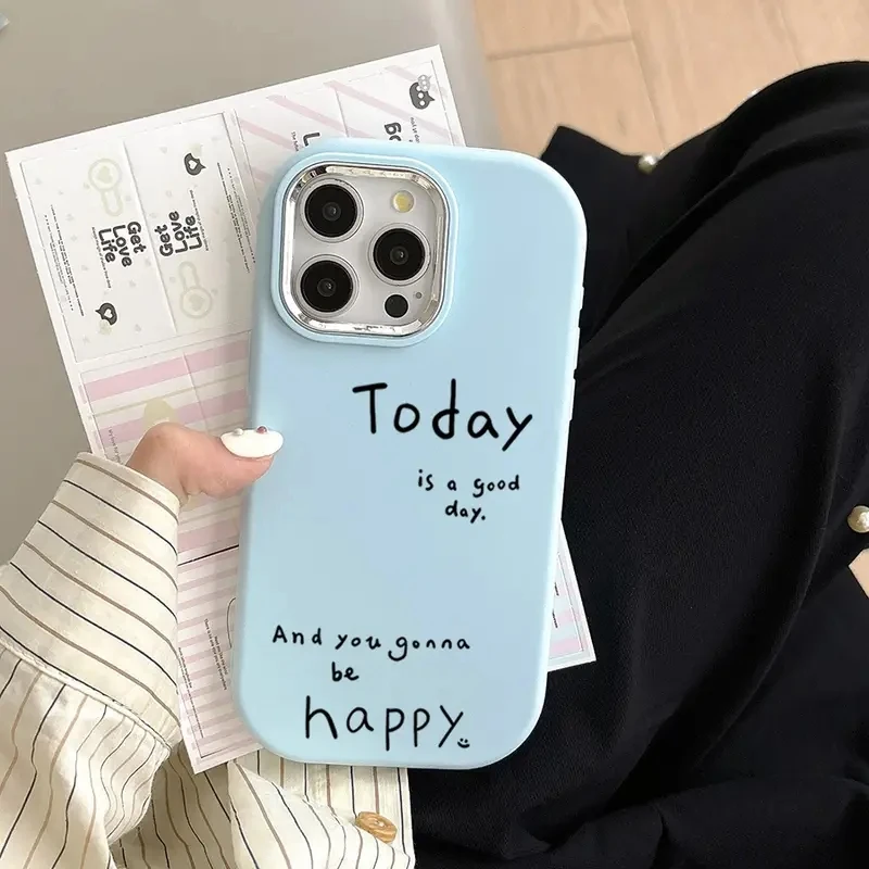 Чехол для телефона Happy Day Slogan для iPhone 17 Pro Max, чехлы для iPhone 16 15 14 13 12 11 XS X XR 7 8 Plus 16E 17 Air, мягкий силиконовый чехол