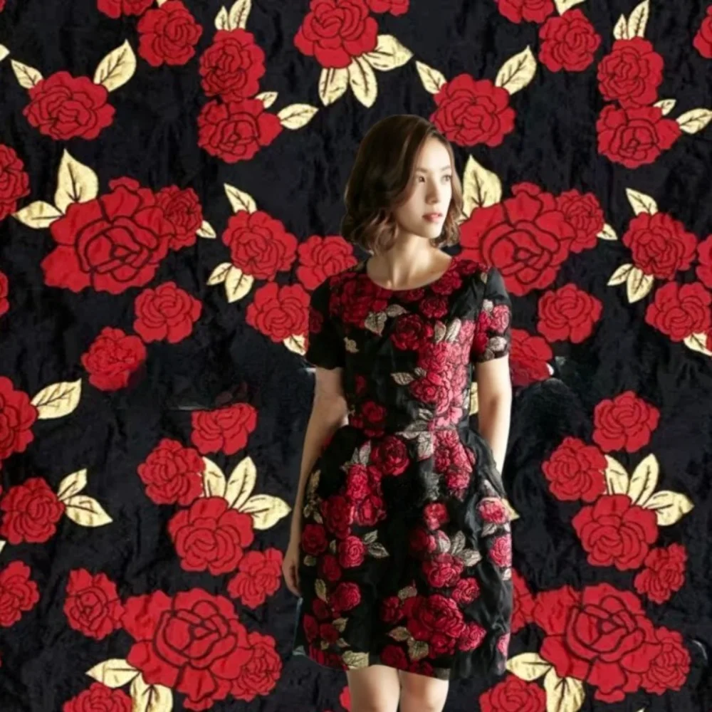 

Металлическая жаккардовая ткань с тиснением и узором из окрашенной пряжи, для платьев, костюмов, пиджаков, одежды, европейский бренд, модный дизайн, оптовая продажа ткани