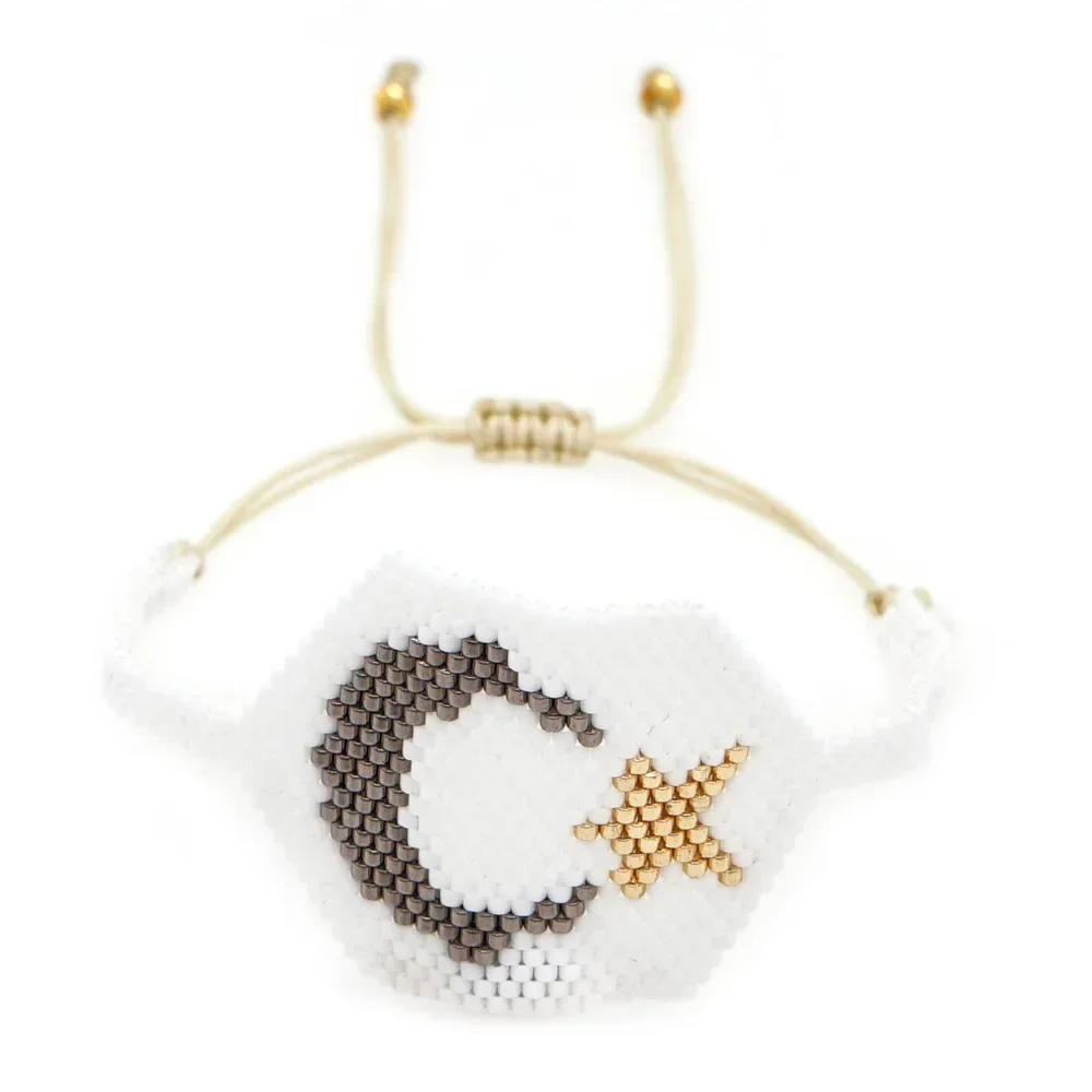 

Beaded bracelet Star Moon Design Originality Hand knitting Adjustable Bohemia Fashion Versatile Simple Female Rice bead bracelet