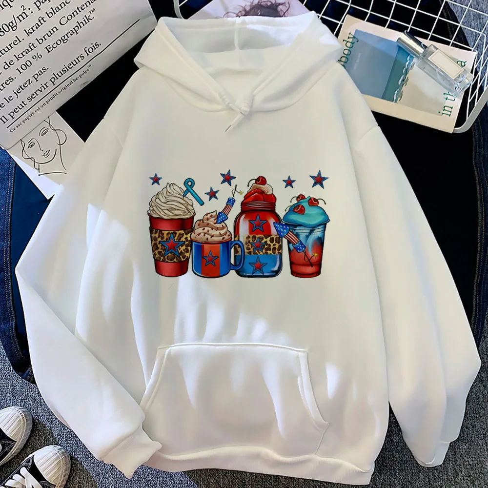 

Watermelon Coffee hoodies women anime y2k aesthetic vintage Fleece sweater pulls female Korean style pulls