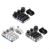 P9JB One Handed Macro Mechanical Keyboard Portable USB Mini 9Key Multifunction Gaming Keyboard RGB Backlight Keyboard