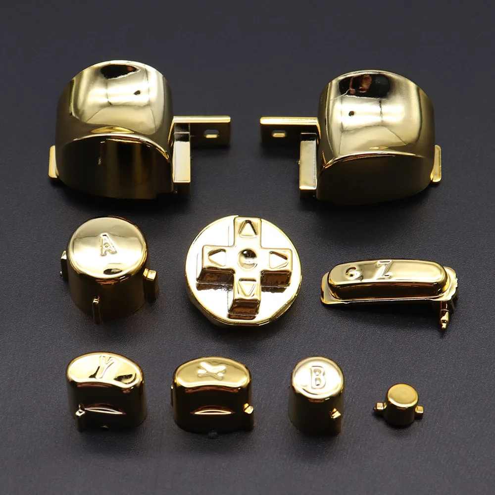 Full Set Chrome Buttons For Gamecube NGC Controller ABXY Z D-Pad L R Trigger Button Mod Kit