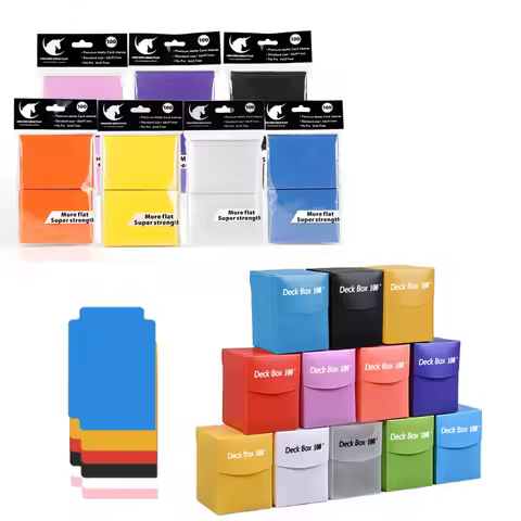 Commander Deck Box with 100Pcs Card Sleeves 66x91mm Standard Size Card Storage Box Deck Cases Perfect for MTG Sport TCG Cards
