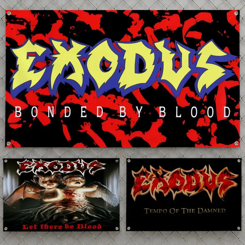 Band Exodus Bonded by Blood Thrash Metal Flags Wall Hanging Flag Banners For Birthday Parties Outdoor Bedroom Dorm Room Decor