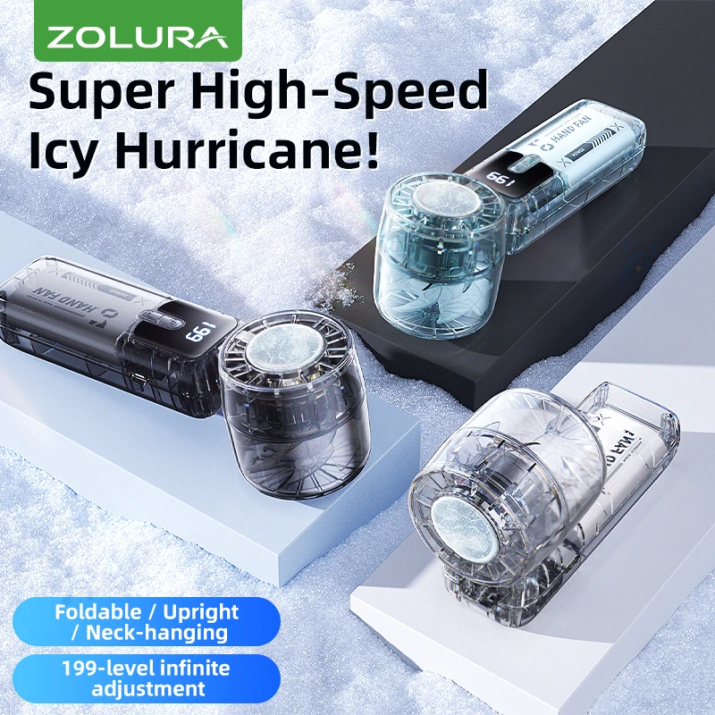 

Handheld small fan, foldable, neck-hanging, portable, personal, small, quiet, cooling