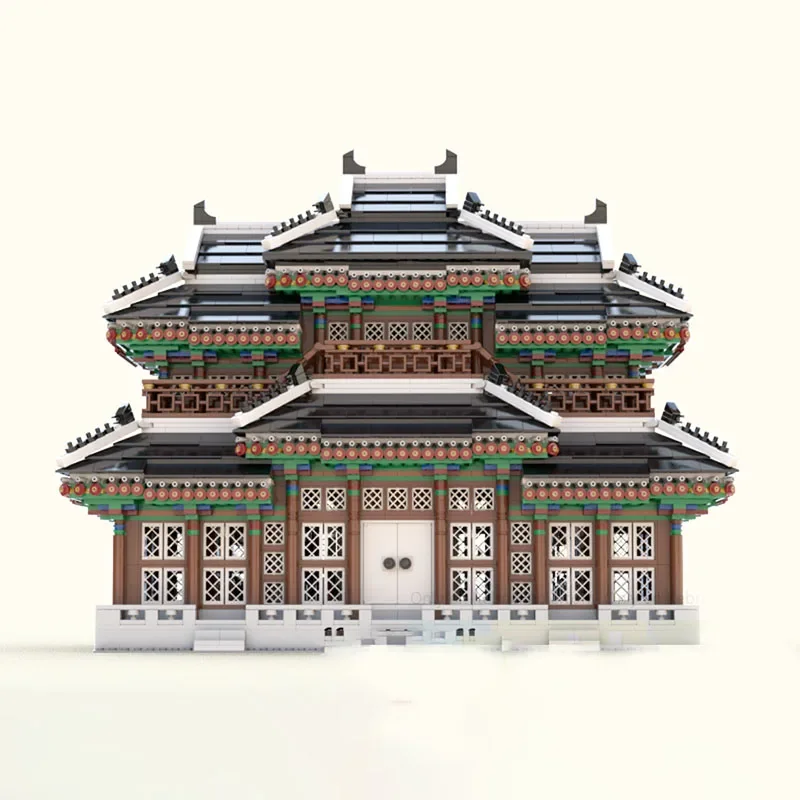 Moc 빌딩 블록 스트리트 뷰 건축 모델 Wantai Huiqing 홀 기술 모듈 형 빌딩 블록 장난감 DIY 세트 조립