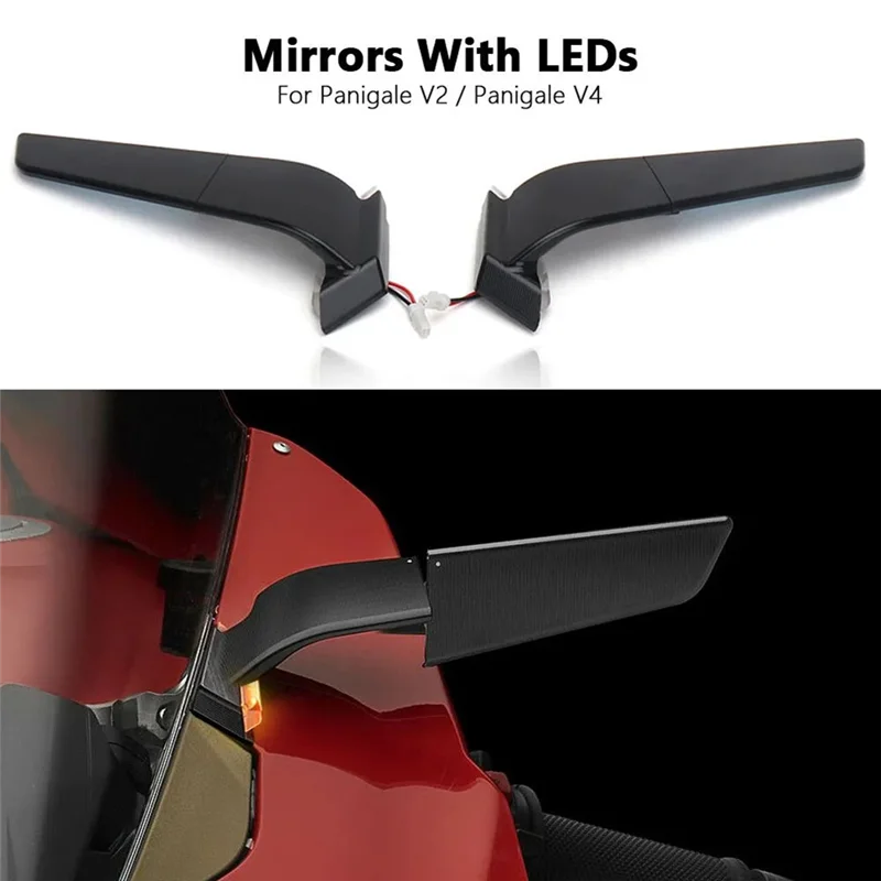 

Rearview Mirrors Motorcycle Rearview Mirrors Accessories With LED Light For Ducati Panigale V4 2019-2022 PANIGALE V2 2020-2023-A