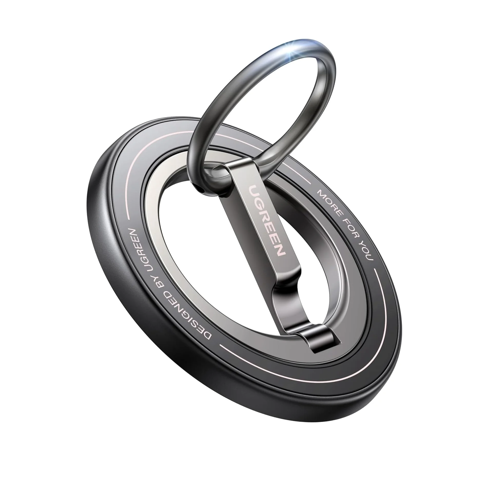 UGREEN Magnetic Phone Grip Ring Holder for MagSafe - 360°Rotating Phone Grip Stand, Dual-Sided Magnetic Cell Phone Finger Ring K