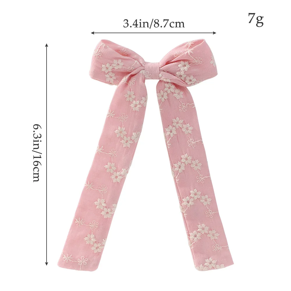 Wholesale Girls Long Tassel Hair Ribbons Hairclip Printing Embroidery Hairgripe Elegant Dress Women Hair Accessories Hairpins