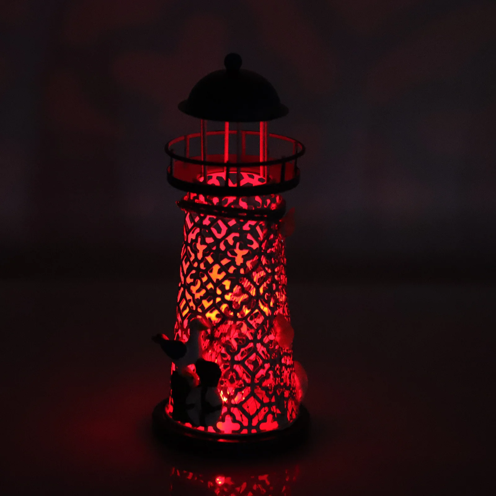 

1Pcs Sky-Blue Lighthouse Stand Ornament Mediterranean Style Creative Candleholder Desktop Decoration