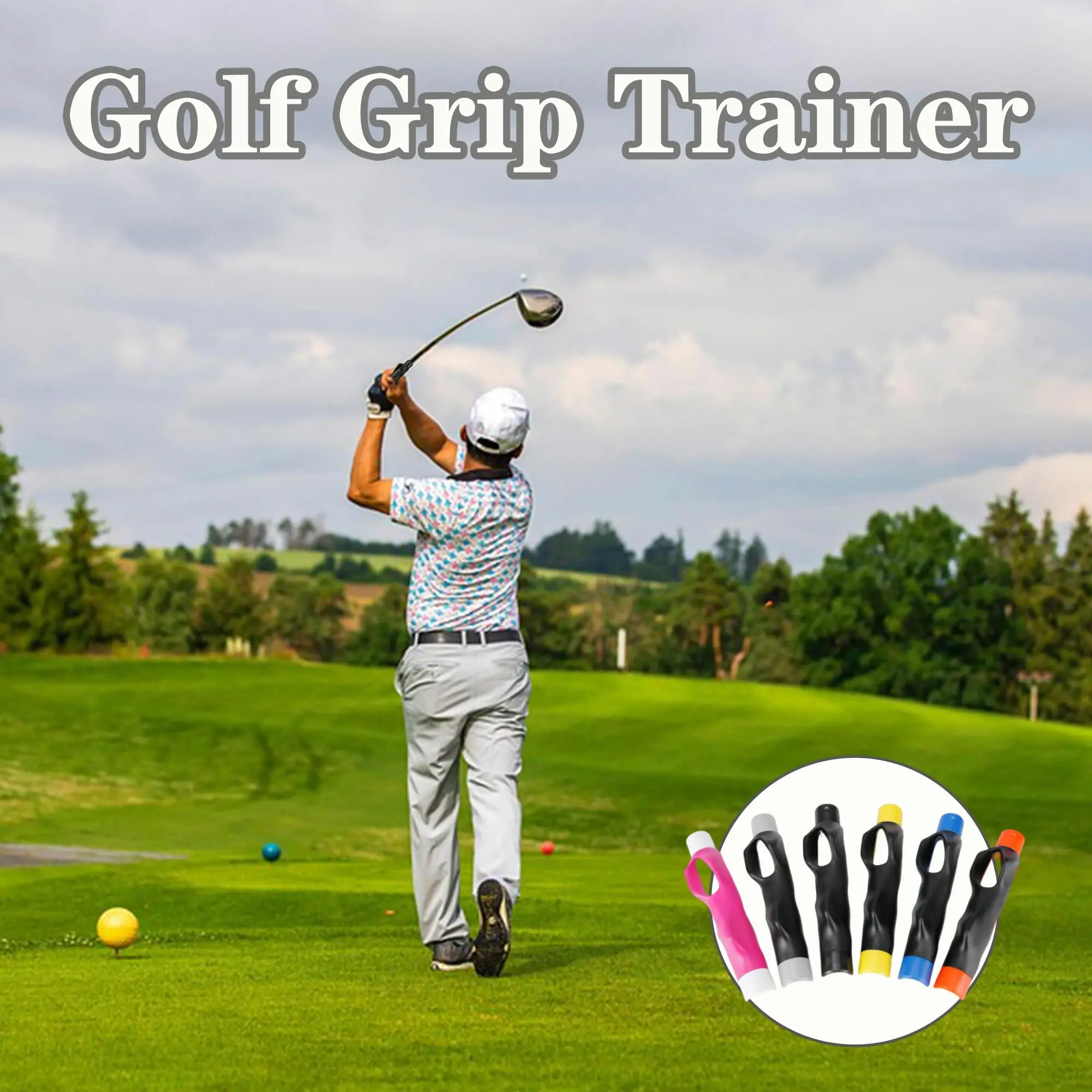 Golf Grip Trainer, Golf Swing Training Aid for Improving Proper Hand Positioning, Golf Training Equipment, Improve Swing Rhythm