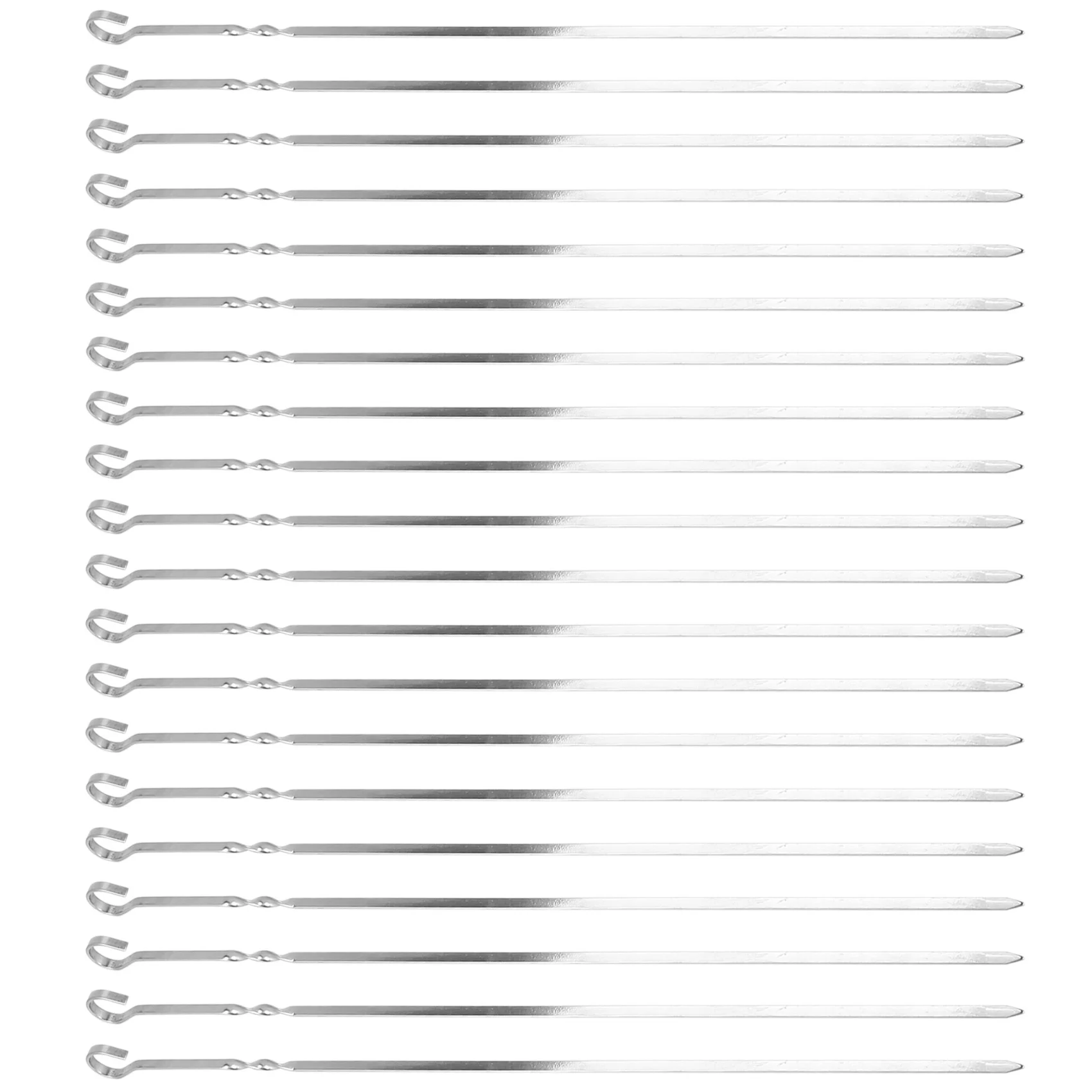 

20PCS BBQ Barbecue Skewers-16 Inch Stainless Steel Reusable Grill Tools Needles Kabob Sticks, for Outdoor BBQ Gatherings