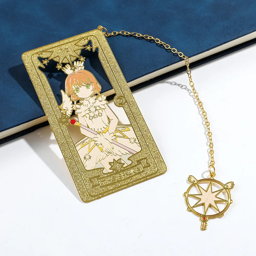 Anime Cardcaptor Sakura Metal Bookmark Hollow Bronzing Bookmark for Book Club Reader Writers Book Lovers Students view 3