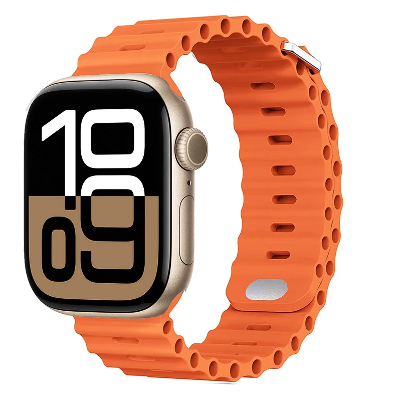 Ocean Silicone Strap for Apple Watch Band Series 10 46mm 42mm Ultra 49mm 9 8 7 45mm 41mm Bracelet iWatch 6 5 4 SE 44mm 40mm Band