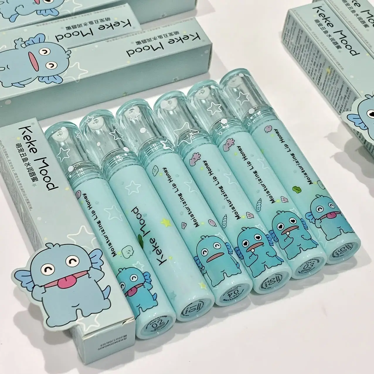 Kekemood Olejek do Ust z Rybą Klaunem, Nawilżający Błyszczyk do Ust z Efektem Powiększania, Lustrzany, Nawilżający, Naturalny, Długotrwały Błyszczyk, Perłowy Błyszczyk do Ust