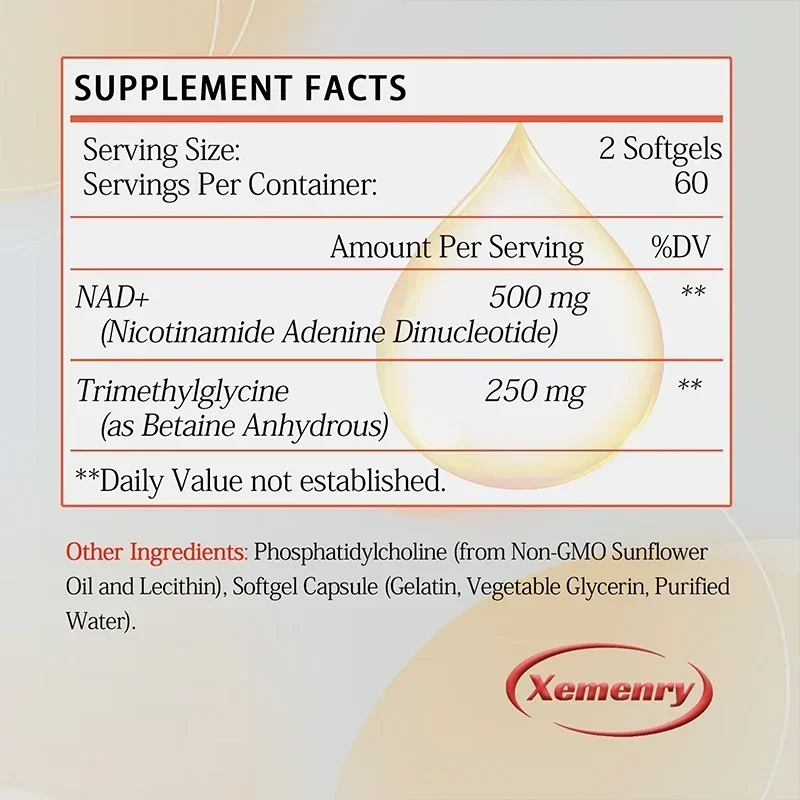 

Liposomal NAD + Capsules - Anti-aging, Boost Energy, Improve Focus, Support Cellular Health, Immune System