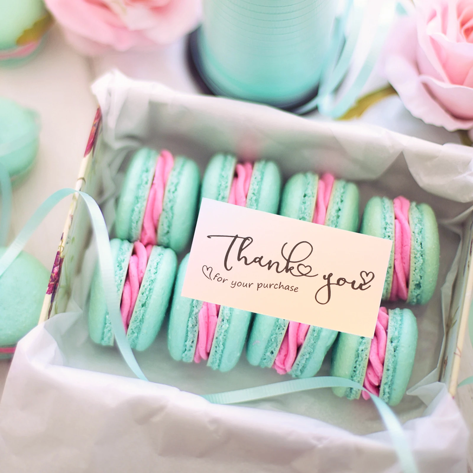 

50 Pcs Thank You Card Small Business Cards Greeting Note Post Bulk Coated Paper