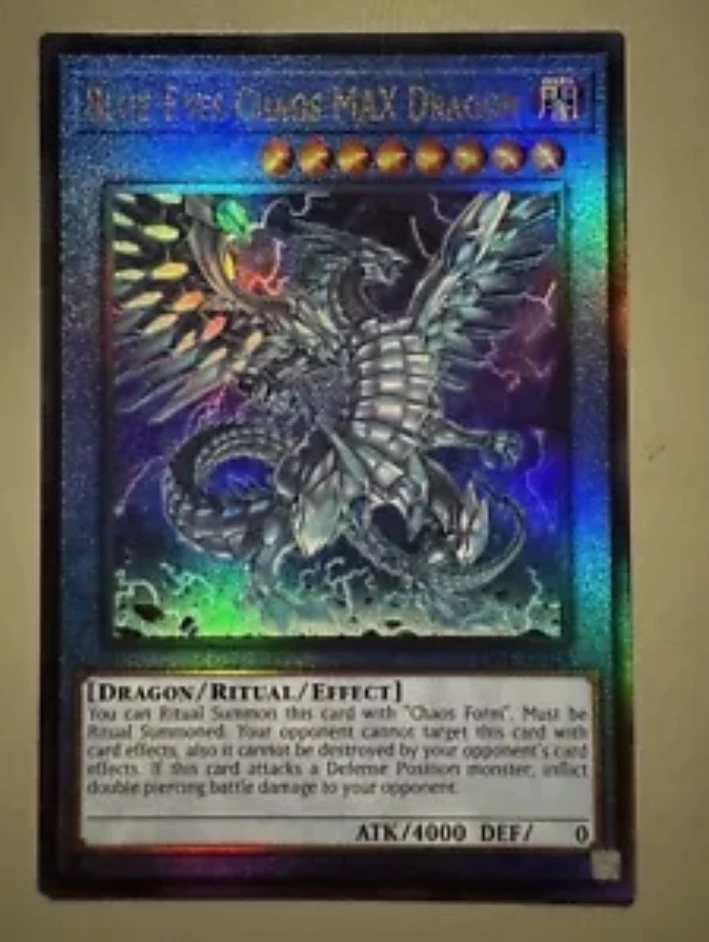 Yugioh KONAMI Duel Monsters ES01-AE018 Blue-Eyes Chaos MAX Dragon Ultimate Rare Asian English Collection Mint Card