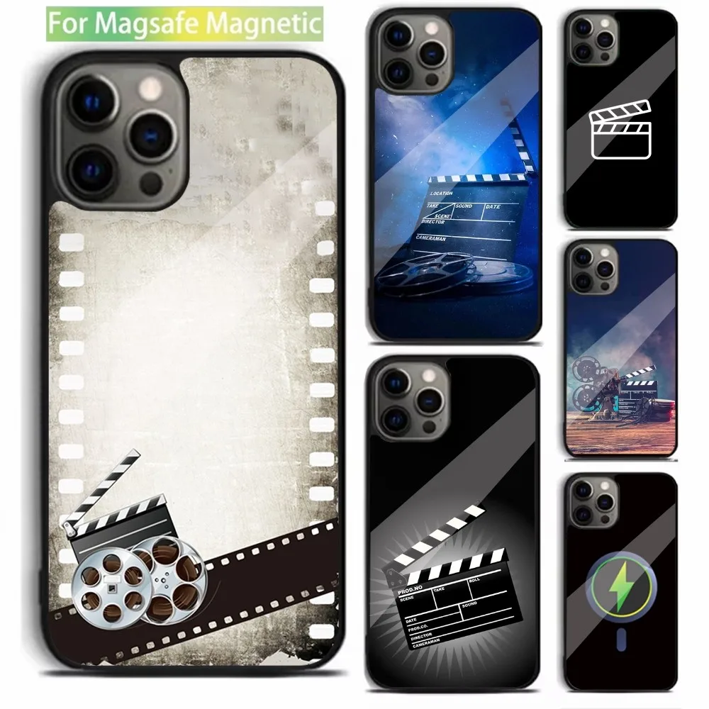 Film Movie Director Clapper Board Phone Case For iPhone 15,14,13,12,11,Plus,Pro,Max Mini Magsafe Magnetic Wireless Charging