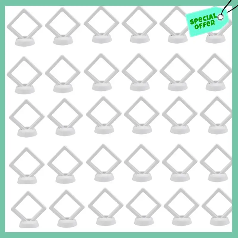 

30 Pcs 3D Floating Coin Display Frame Stand Storage Boxes For Jewelry Ring Earrings Coin Medals Challenge Medal Holder B Durable