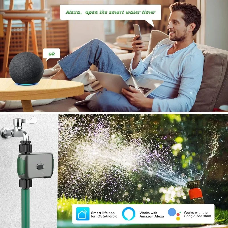 Intelligent WiFi Sprinkler Timer Water Valve Single Sprinkler Remote Control Irrigation System Mode Rain Garden Sprinkler Delay