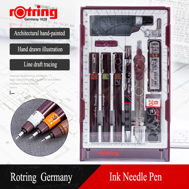 

Rotring Repeated Filling Isograph Needle Pen Waterproof Stroke Engineering Drawing Fineliner Pens Fine Point Art Marker Fillable