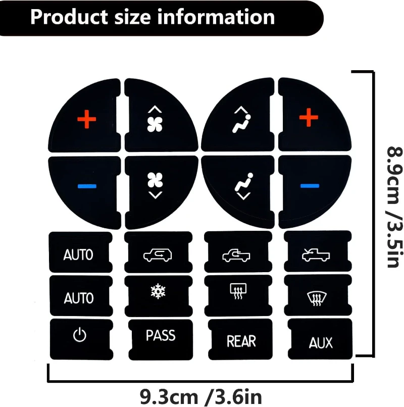 

Car Interior Car Button Repair Sticker Button AC Central Control Sticker Radio Audio Button Repair Car Sticker For Chevy GMC