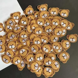 5 pz, 10 pz/3.5*4.3CM teddy bear patch iron on badge, adesivi animali cartoon ricamo tessuto applique patch per abbigliamento bambini