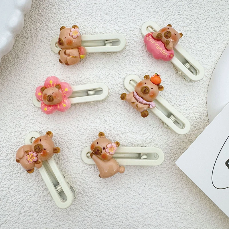 Cute Cartoon Capybara Star Hair Clip Lovely Side Clip For Women Girls Sweet Versatile Broken Hair Clip Fashion Hair Accessories